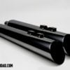 Long Strokes Slip On Mufflers - Slash Cut Black - 95-16 Harley Touring (does not fit 17-Up)