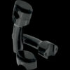 Gloss Black 5-3/4 inch Smooth Risers w/1 inch Pullback for 1 inch Handlebars