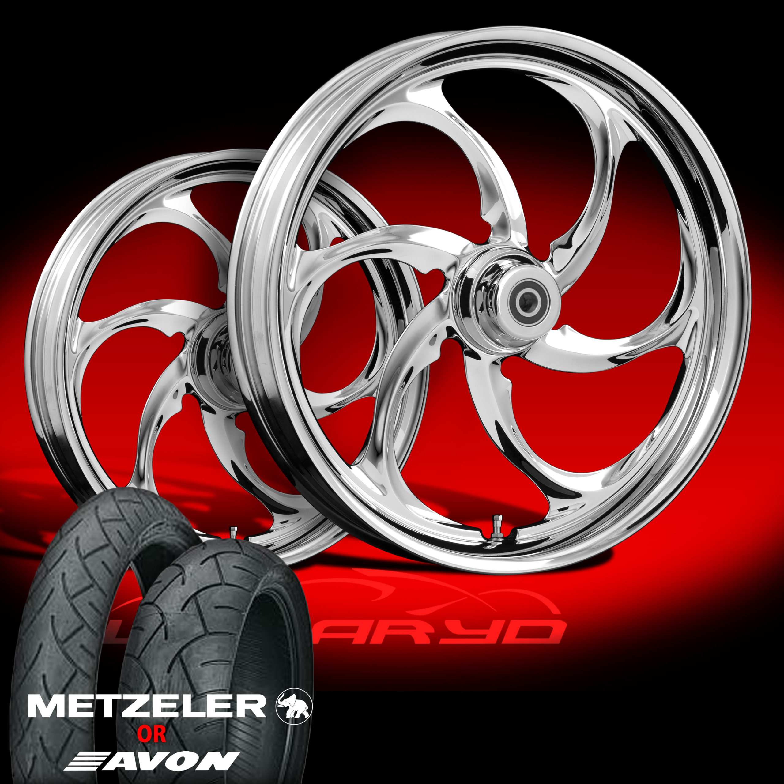 Reactor Chrome Front And Rear Wheels And Tires For 200713 Harley Fat Boy WanaRyd Motorcycle