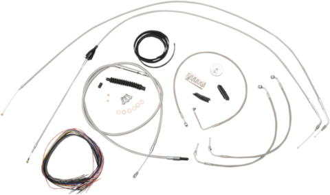 Handlebar Cable/Brake Line Kit Stainless Braided w/ CH Fittings