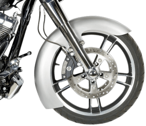 19" LS-2 Steel Wrap Front Fender w/ Raw Spacers, 2014-22 HD Touring