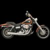 Road Rage 2-into-1 Exhaust Systems, Chrome Short for 2006-2011 Harley Dyna