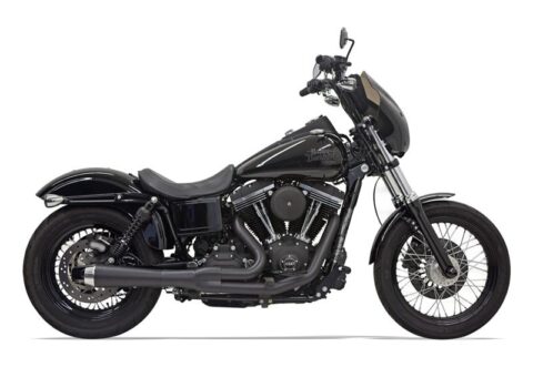 Short Road Rage 2-into-1 Exhaust - Black - 06-17 Dyna