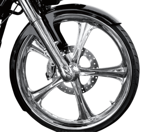 RWD 26” Steel Wrap Front Fender w/ Raw Spacers 94-13 HD Touring Baggers 6”w