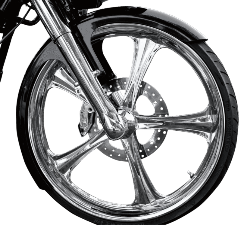 RWD 26” Steel Wrap Front Fender w/ Raw Spacers 94-13 HD Touring Baggers 6”w