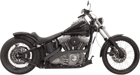 Sweeper Radius Exhaust - Black w/ Black Heat Shield 86-16 Softail