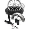 Talon Chrome 18 x 5.5" Wheel Single Disc 180 Fat Tire Kit Black - 14-20 Touring