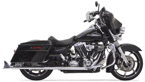 33" Fishtail Slip-On Mufflers w/ Baffles, Chrome, 1995-2016 Touring