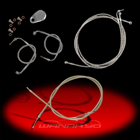 TBW Cable, Brake Line, & Electrical Kit for Use w/Mini Ape Hangers, Non-ABS