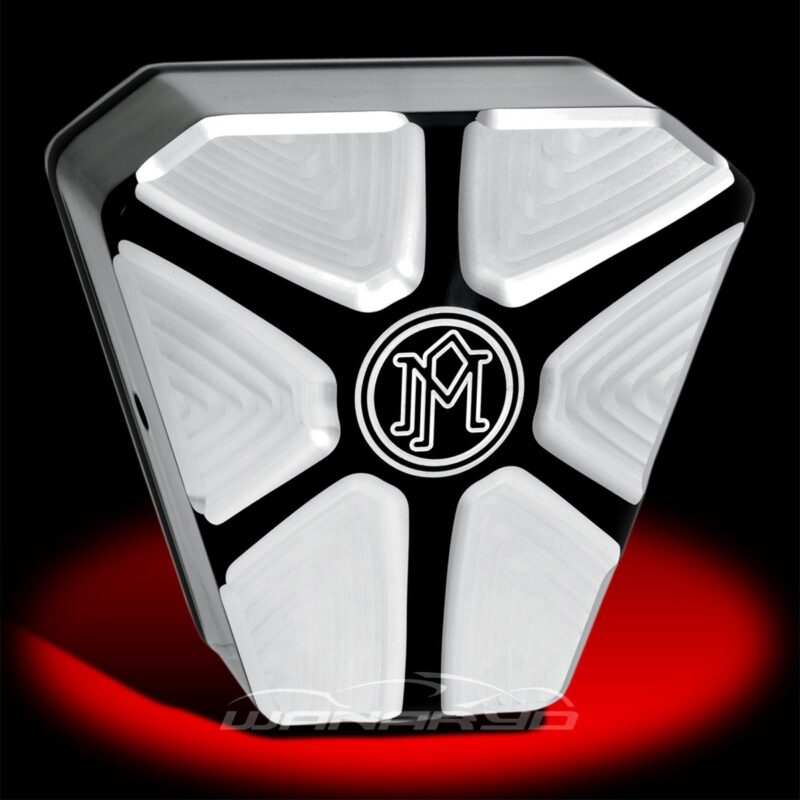 Array Contrast Cut Platinum Horn Cover for Harley Big Twins