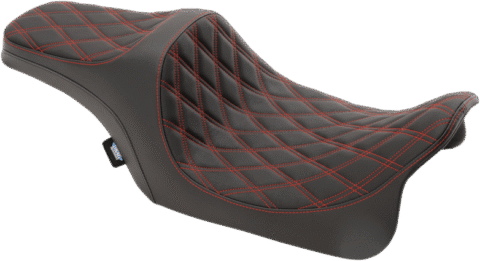 Double Diamond Predator III Seat - Red Thread - 08-18 Touring