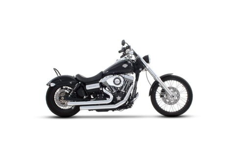 2 Into 2 Staggered Chrome w/ End Caps 06-13 Dyna
