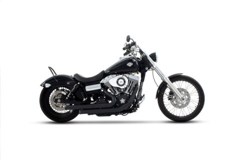 2 Into 2 Staggered Black w/ End Caps 06-13 Dyna