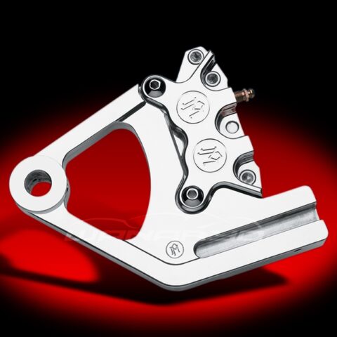 4 Piston Rear Brake Caliper Kit Chrome 87-99 Harley Softails