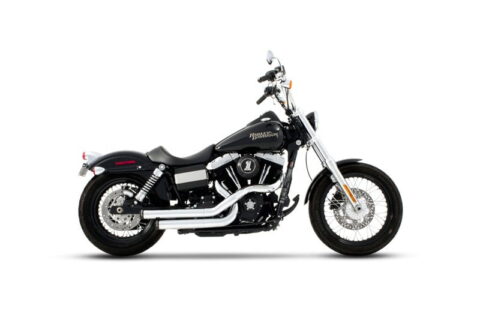 Cross Backs Staggered Chrome w/ Black End Caps 06-13 Dyna