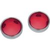 Turn Signal Lens Kit Red with Chrome Trim Ring for Deuce-style Turn Signals