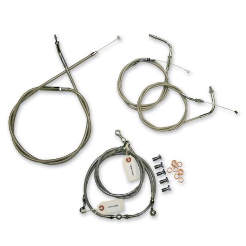 Throttle-by-Wire Handlebar Cable and Brake Line Kit for Use w/Mini Ape Hangers