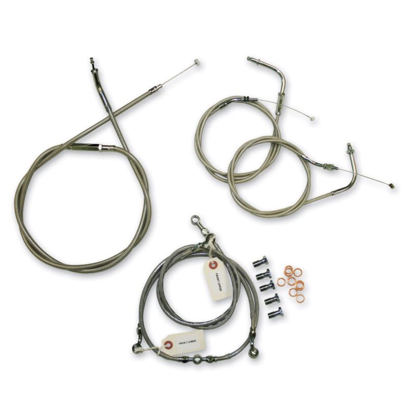 Throttle-by-Wire Handlebar Cable and Brake Line Kit for Use w/Mini Ape Hangers