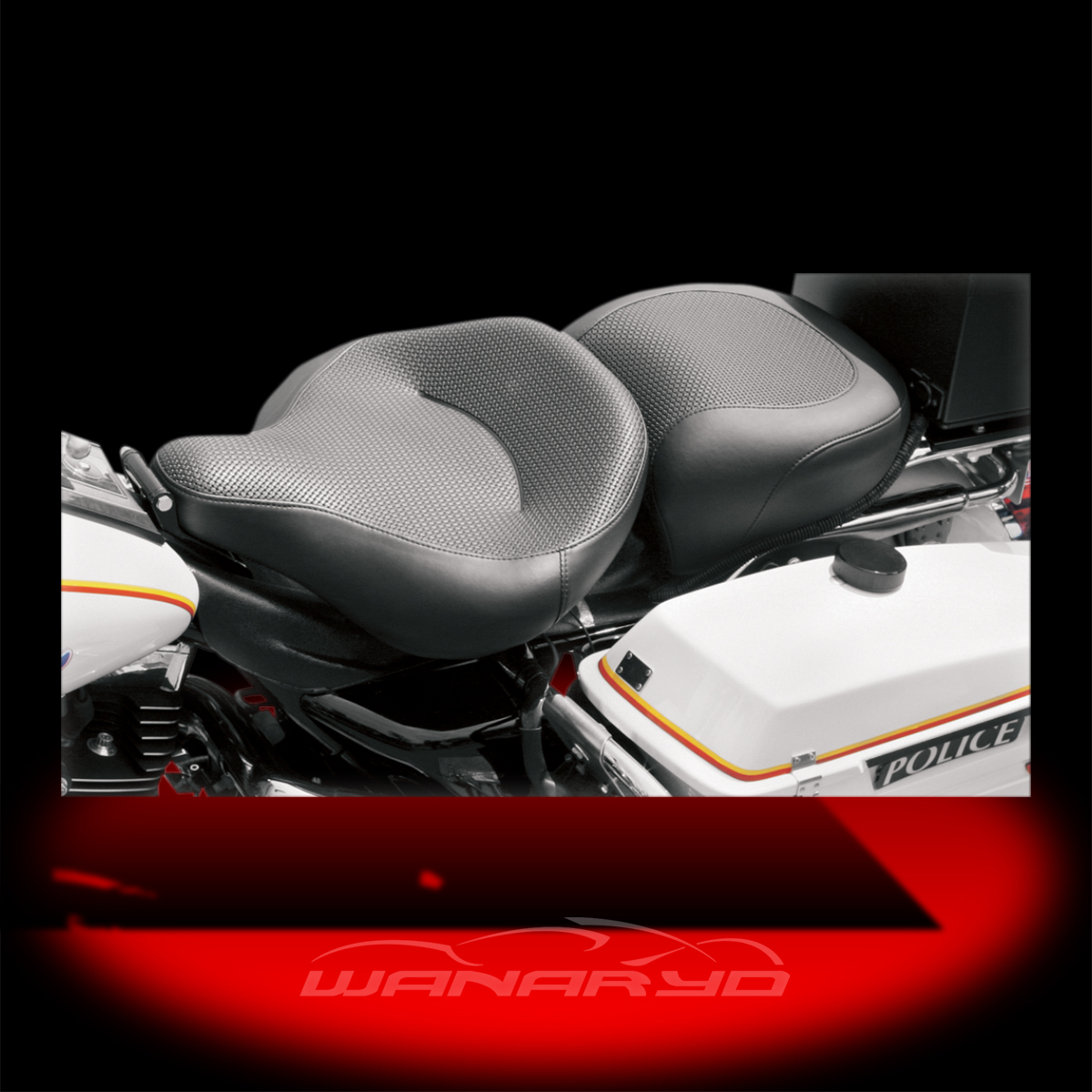 13 1/2 inch Wide Textured Police Air-Ride Rear Seat Pillion MUSTANG -  WanaRyd Motorcycle