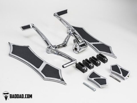 Forward Controls w/ Heel-Toe & 966 Floorboard Kit w/Pegs, Chrome,  1997-2023 Touring