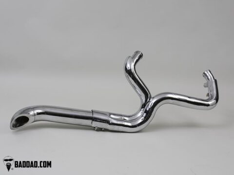 Competition Series 2-into-1 Exhaust, Chrome, Angle Cut Tip, 2017-2024 Touring