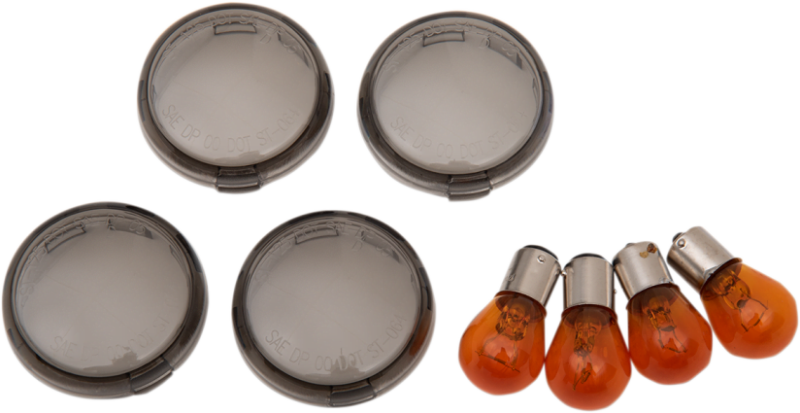 Smoked Turn Signal Lens Kit - 00-19 Touring / Softail / Dyna