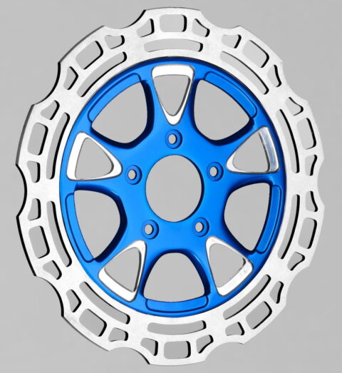 11.8" Diode Blue Polished Front Racelite Rotor - Harley Dyna Softail Touring