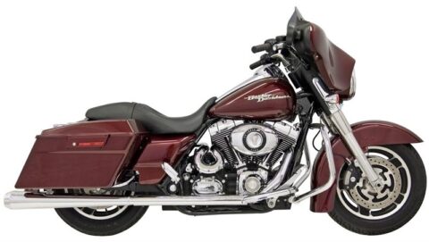 4" Slip On Megaphone Mufflers w/ 2 1/4" Baffles - Chrome - 95-16 Touring