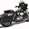 4" Megaphone Slip-On Mufflers - Black w/ Black Caps - 95-16 Touring