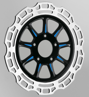 11.8" Ion Black & Blue Front Racelite Rotor - Harley Dyna Softail Touring