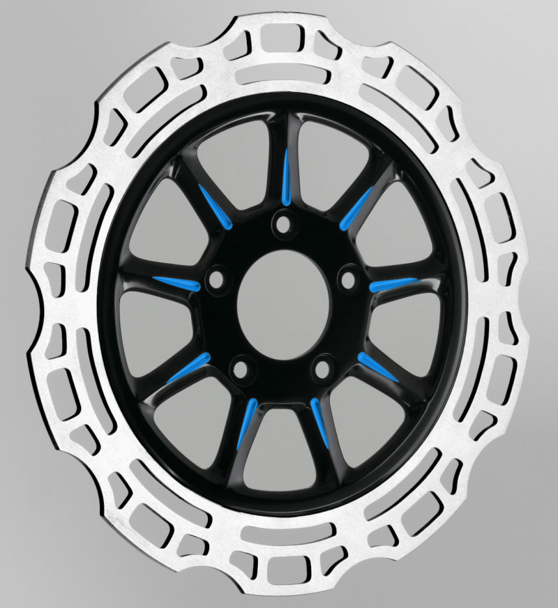 11.8" Ion Black & Blue Front Racelite Rotor - Harley Dyna Softail Touring