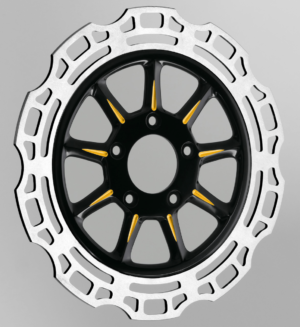 11.8" Ion Black & Gold Front Racelite Rotor - Harley Dyna Softail Touring