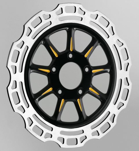 11.8" Ion Black & Gold Front Racelite Rotor - Harley Dyna Softail Touring