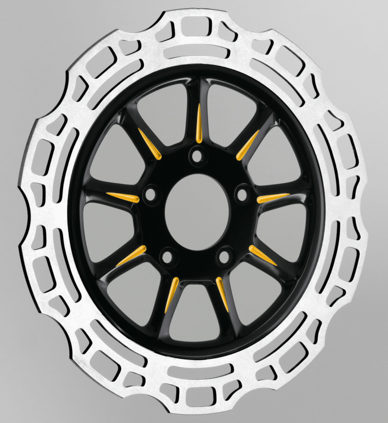 11.8" Ion Black & Gold Front Racelite Rotor - Harley Dyna Softail Touring