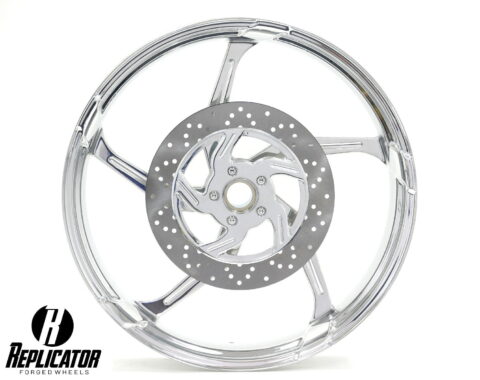 21 x 3.5" Aggressor CVO Wheel w/ Matching Rotors, 120/70-21 Front Tire - Chrome