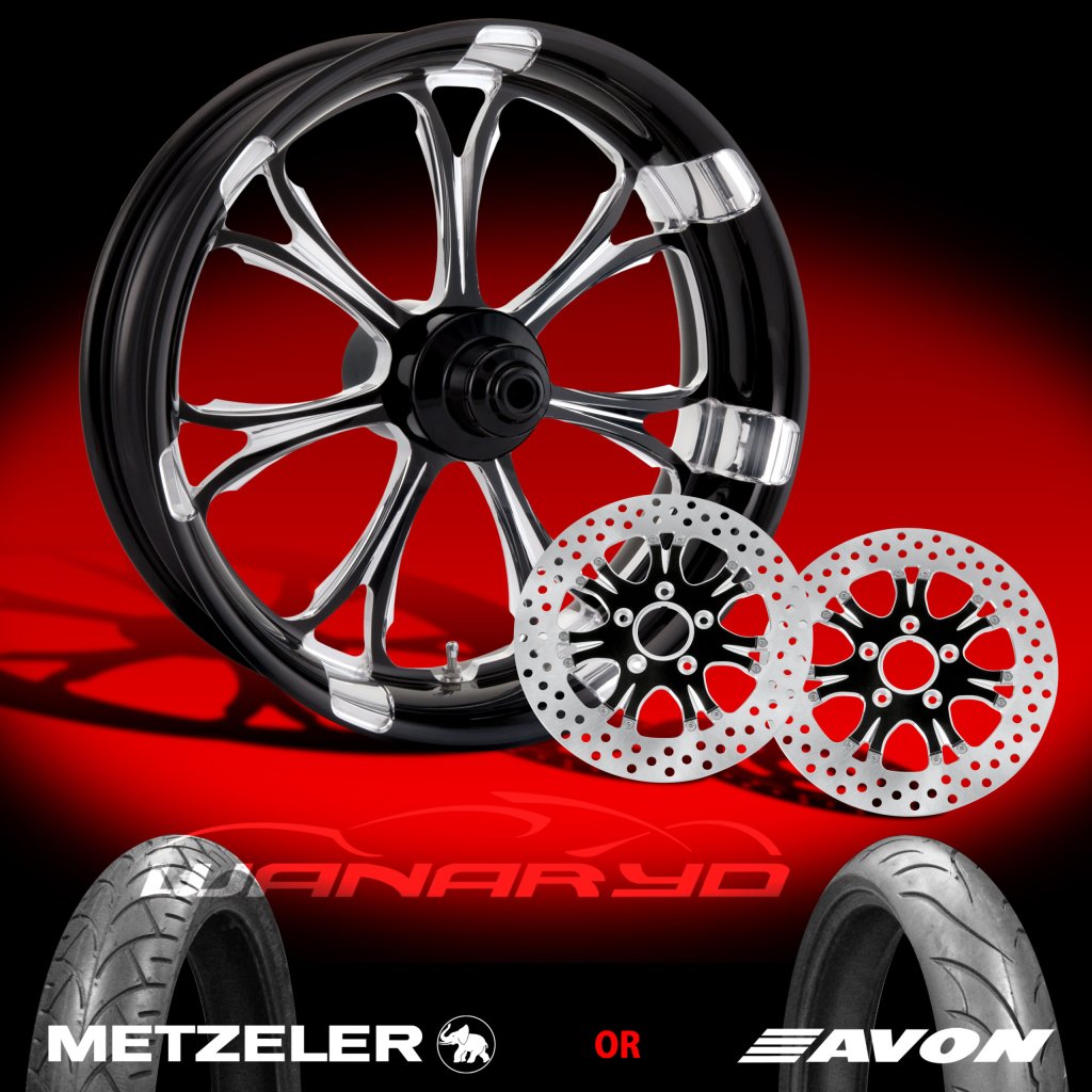 Performance Machine 18 X 5.5″ Paramount Platinum Front Wheel Kit Harley