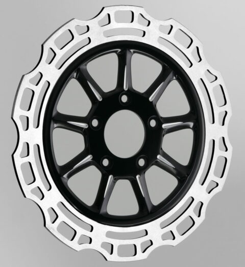 11.8" Ion Contrast Black Front Racelite Rotor - Harley Dyna Softail Touring VROD