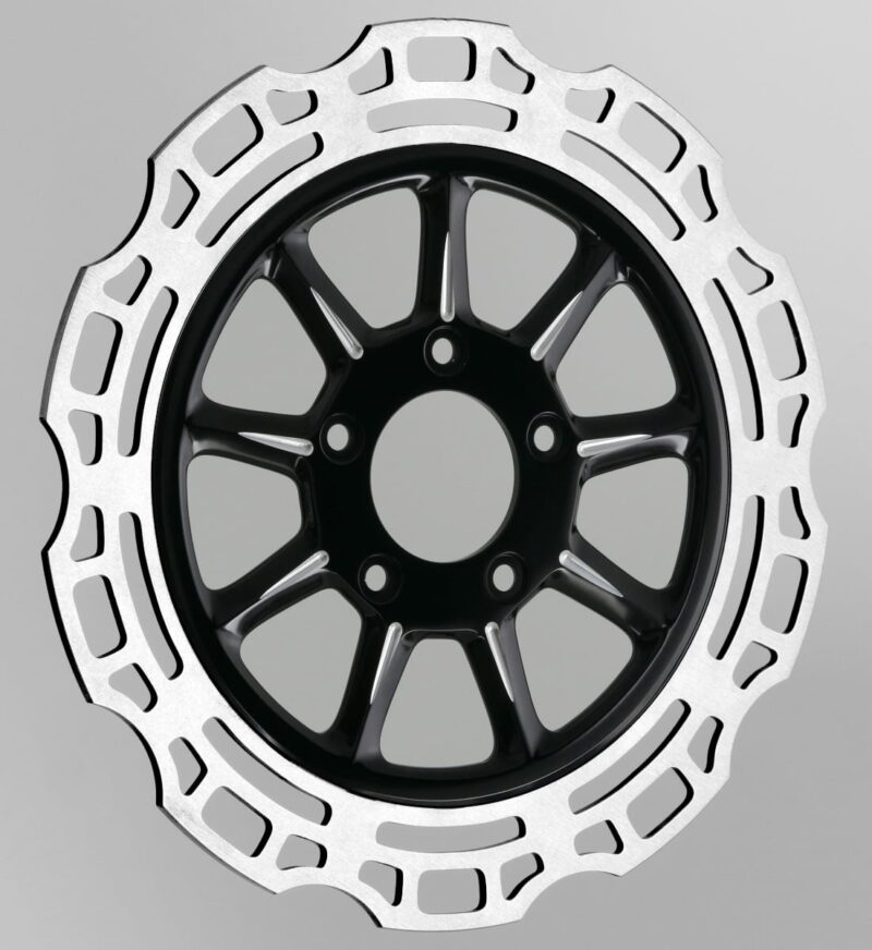 11.8" Ion Contrast Black Front Racelite Rotor - Harley Dyna Softail Touring VROD