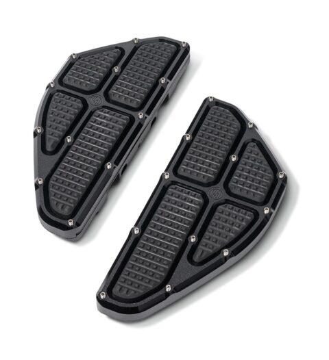 Traction Passenger Floorboards - Black Ops - 84-17 Touring / Softail / Dyna FLD