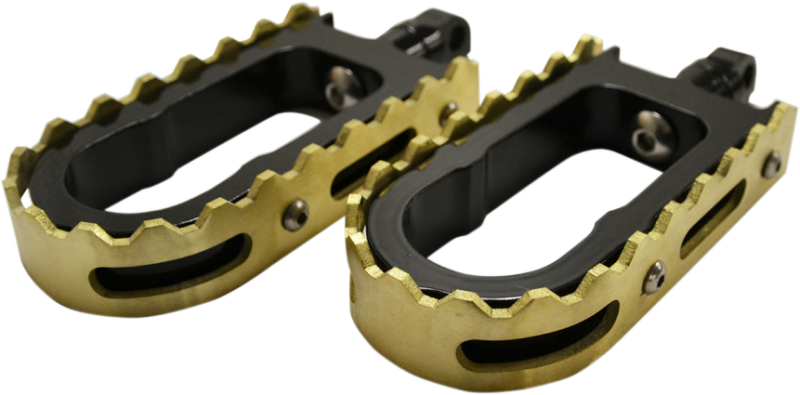 Black BMX/Beartrap Style Footpegs w/Brass Teeth