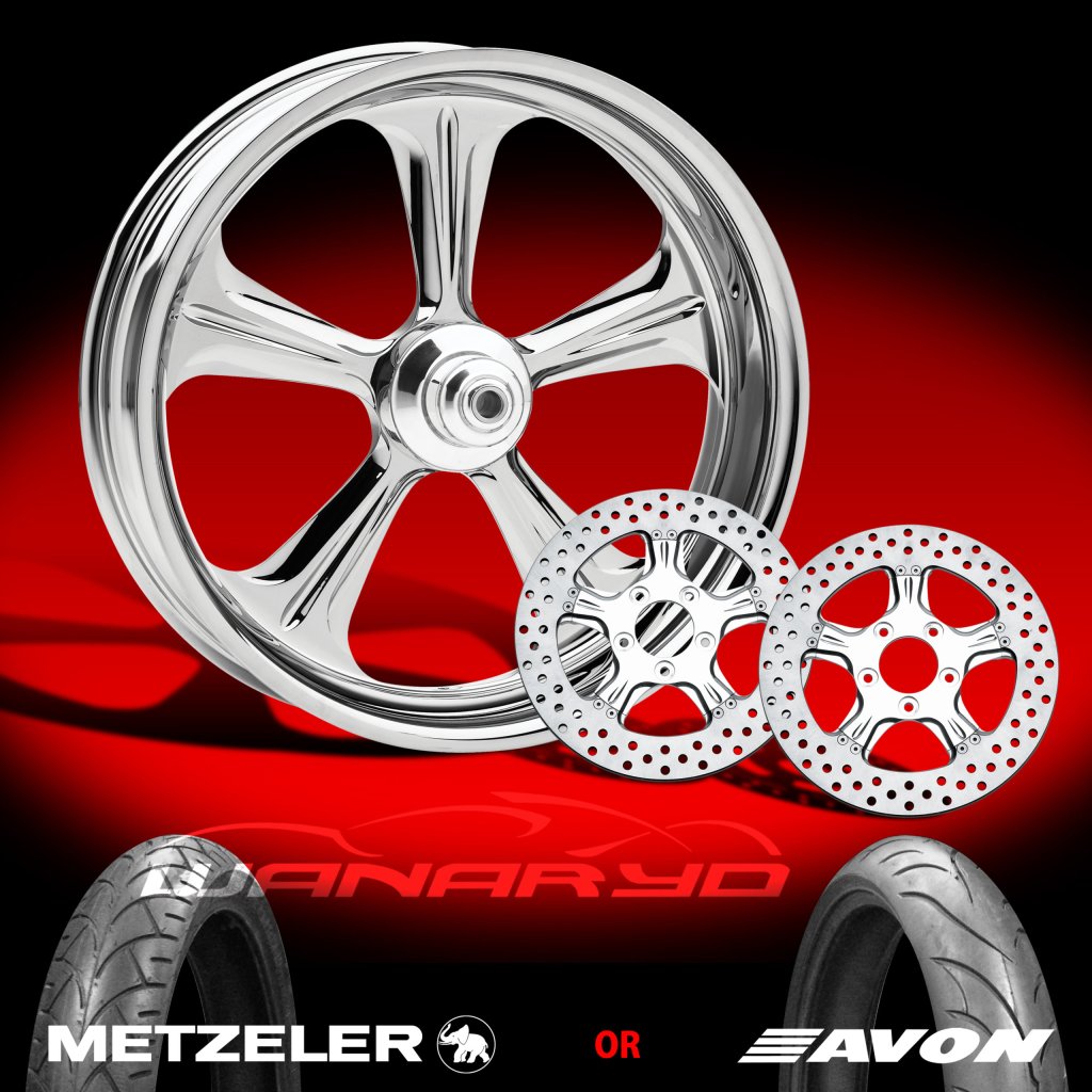 Performance Machine 18 X 5.5″ Wrath Chrome Front Wheel Kit Harley