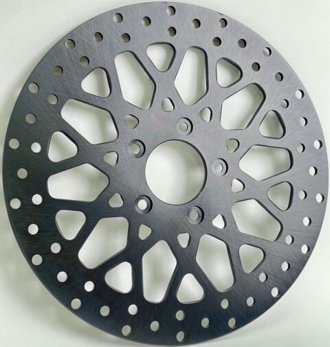 11.8" Mesh Front Black Zinc Polished Stainless Rotor