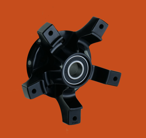 Round Black Front Hub Kit, LARGE Dual Disk 14-Up Touring 114DZ