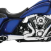 Turnout 2-into-1 Exhaust - Chrome/Black - 2017-Up Harley Touring