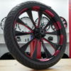 21 x 3.5" Diode Burgundy Red Anodized & Black Wheel, 2 Rotors, Tire