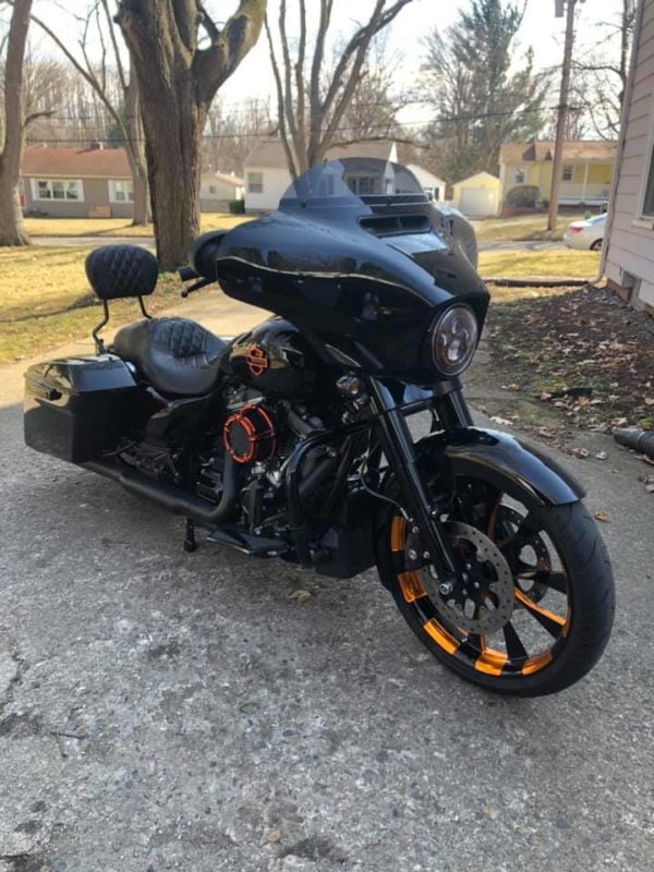 Diode Touch Of Color Orange wheels on harley Street Glide7