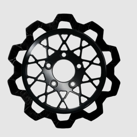 11.8 " Bow-Tie Cut Gemini Rotor - Front - Anodized Black