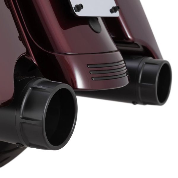 4.5 Torquer 450 Slip-On Mufflers, 2017-22 HD Touring - black close up tip 2