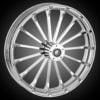 21 x 3.5" Talon Wheel, Dual Rotors, Front Tire, Chrome for 2000-22 Harley Bagger