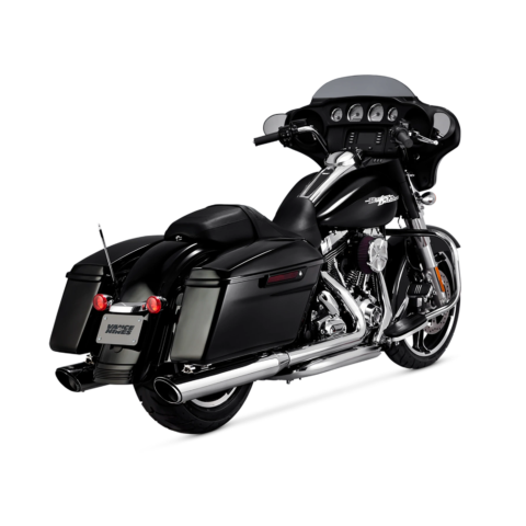 4" Round Twin Slash Slip-On Mufflers, 1995-2016 Harley Touring